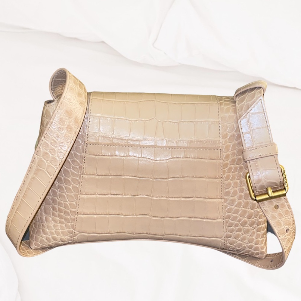 Balenciaga Hourglass Embossed Croc Shoulder Bag - Picture 7 of 16